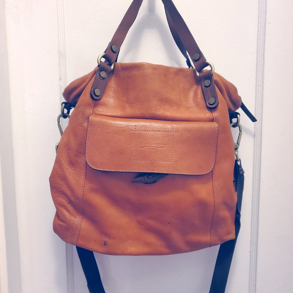 MARCO BUGGIANI LEATHER CROSSBODY SATCHEL BAG